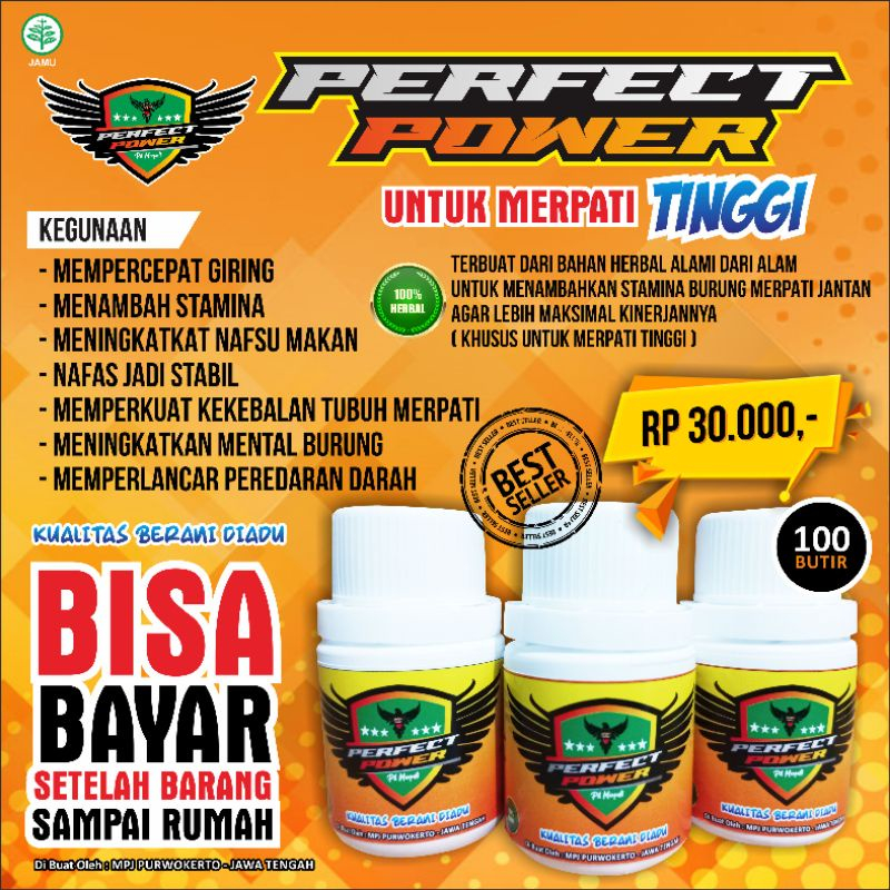 Jamu Merpati PERFECT POWER isi 100 butir