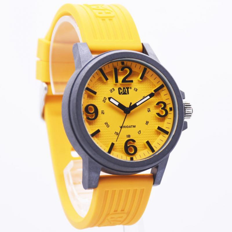 100% asli Jam Tangan Pria Caterpillar LF.111.27.731 Analog Rubber Kuning garansi resmi