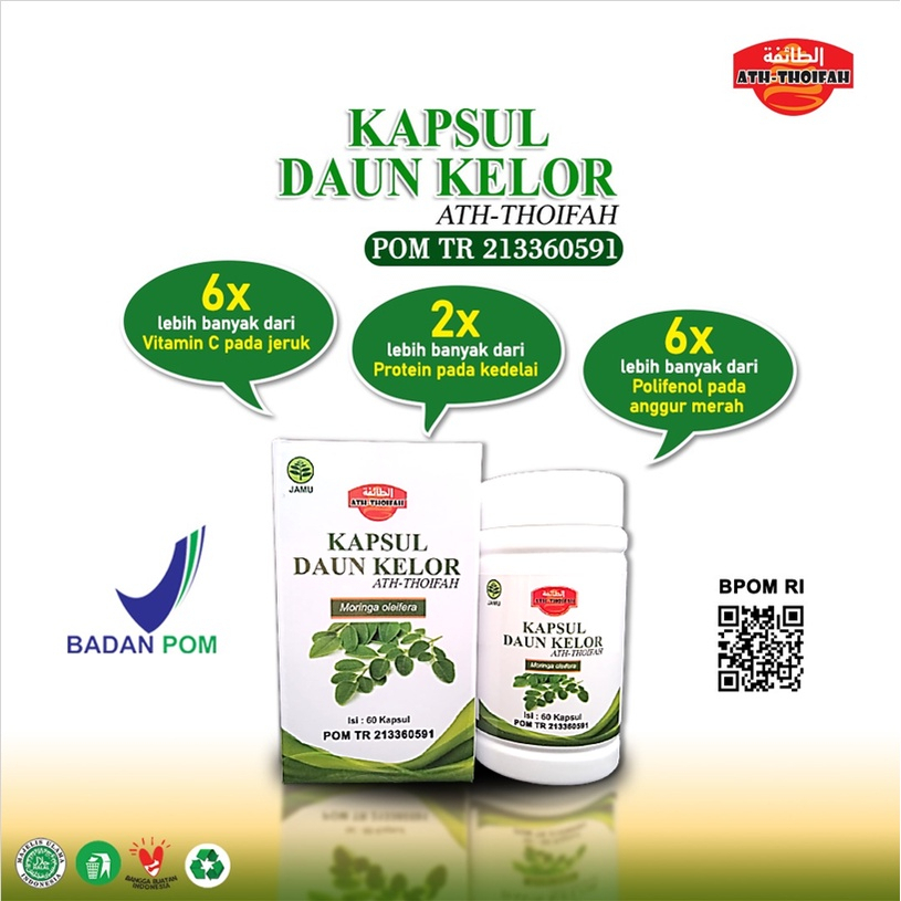 

Kapsul Ekstrak Daun Kelor Ath-Thoifah Original BPOM