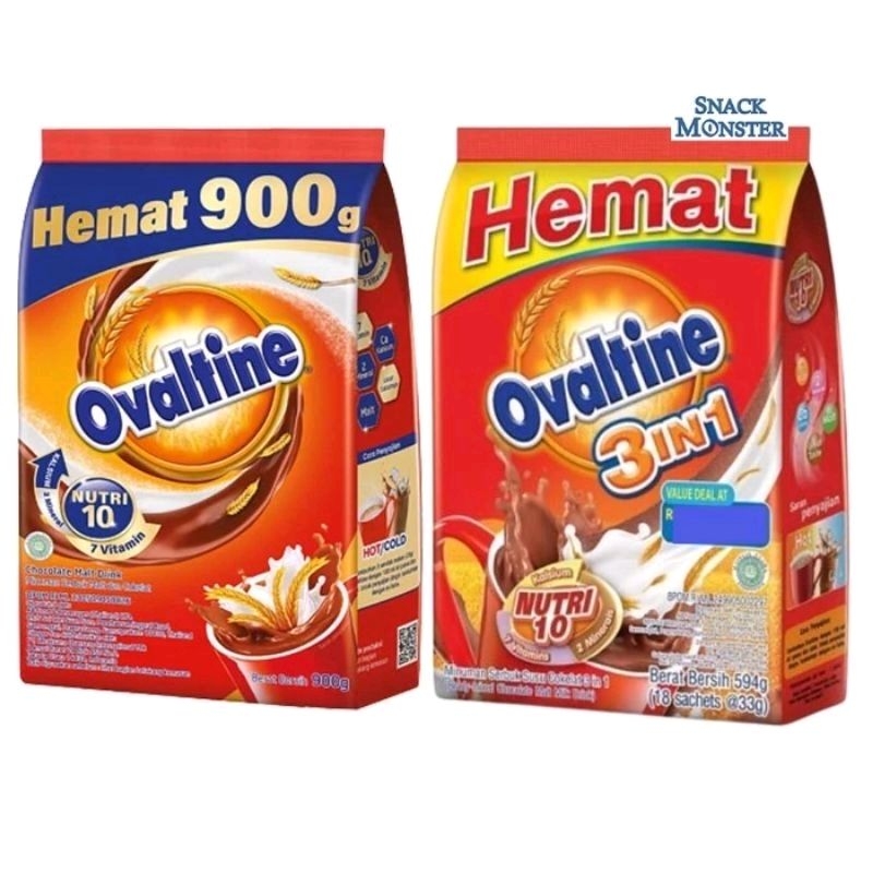 

Ovaltine Classic 900gram/ Ovaltine 3in1 900gr/ Ovaltine coklat susu 900gram BPOM Halal