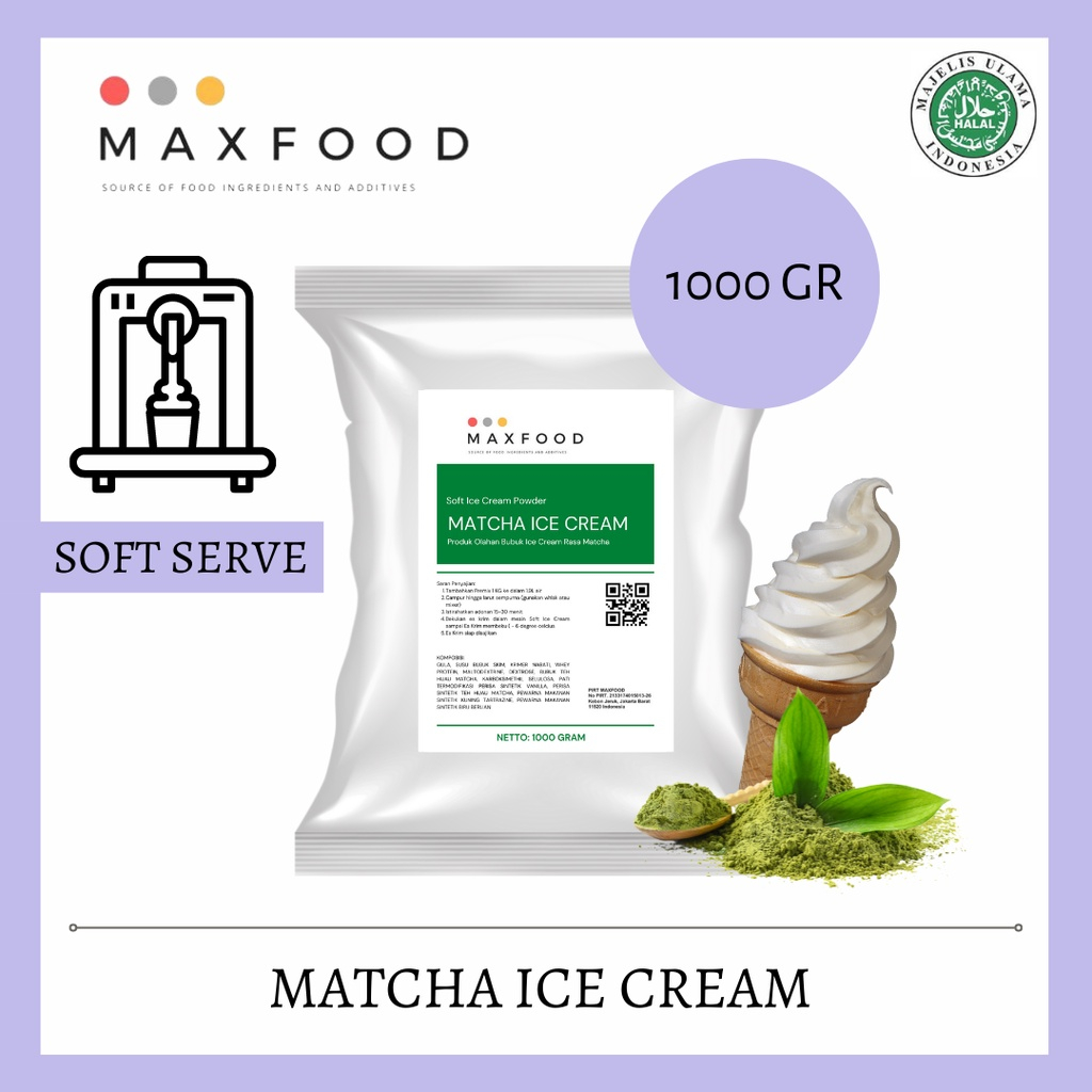 

Soft Matcha Ice Cream / Bubuk Es Krim Rasa Green Tea ( 1kg )