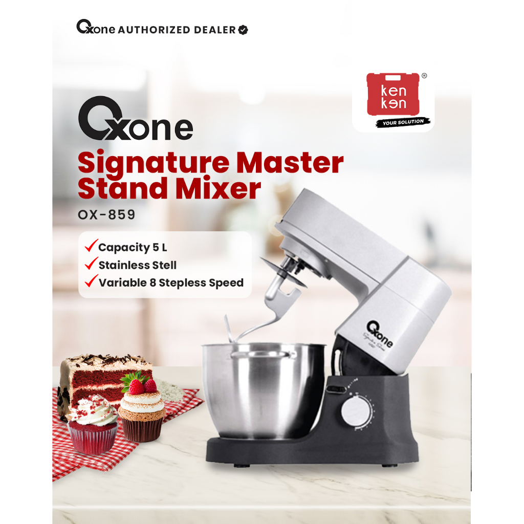 OXONE Standing Mixer Pengaduk 5 Liter Stainless Steel Mixer Kue Mixer Roti OX859 OX-859 OXONE
