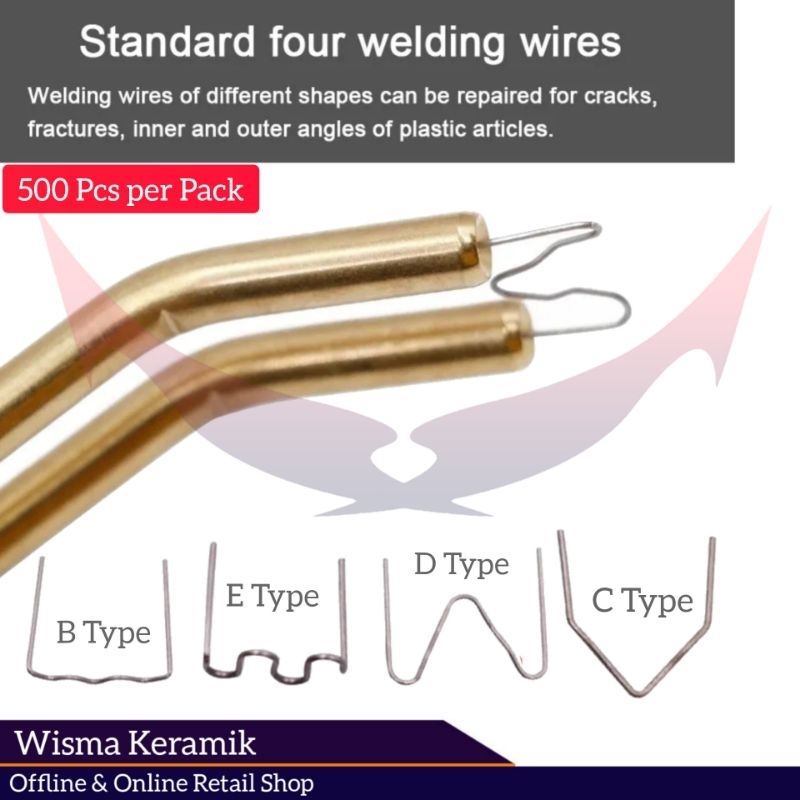 

Refill hot Stapler pin, kawat las mesin tembak plastik, mata Staples mesin las plastik kemasan 500 pcs