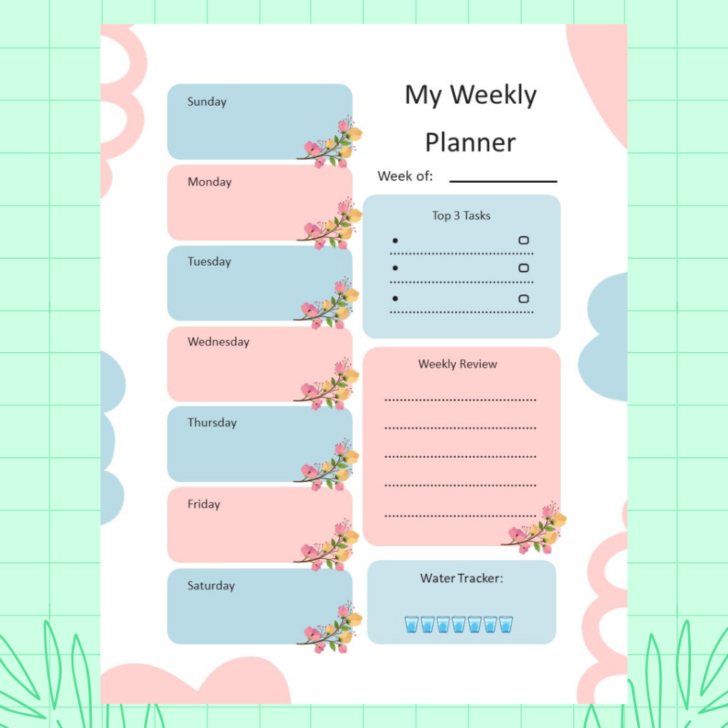 

Eira Weekly Planner Kertas Binder A5 B5 100gsm Motif. Catatan Motif Kertas Tebal Isi Binder