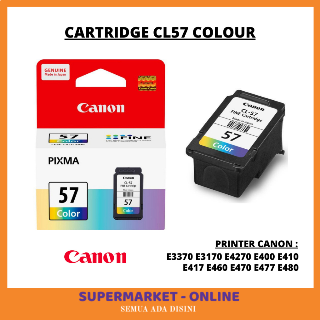 HARGA PROMO Cartridge Catridge Tinta Canon CL-57 CL57 Warna Colour Buat Printer Canon E3370 E3170 E4