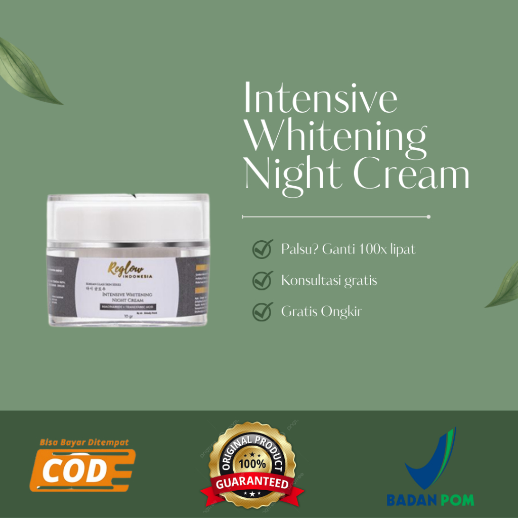 Night Cream Reglow dr sindy Skincare whitening Glowing Original