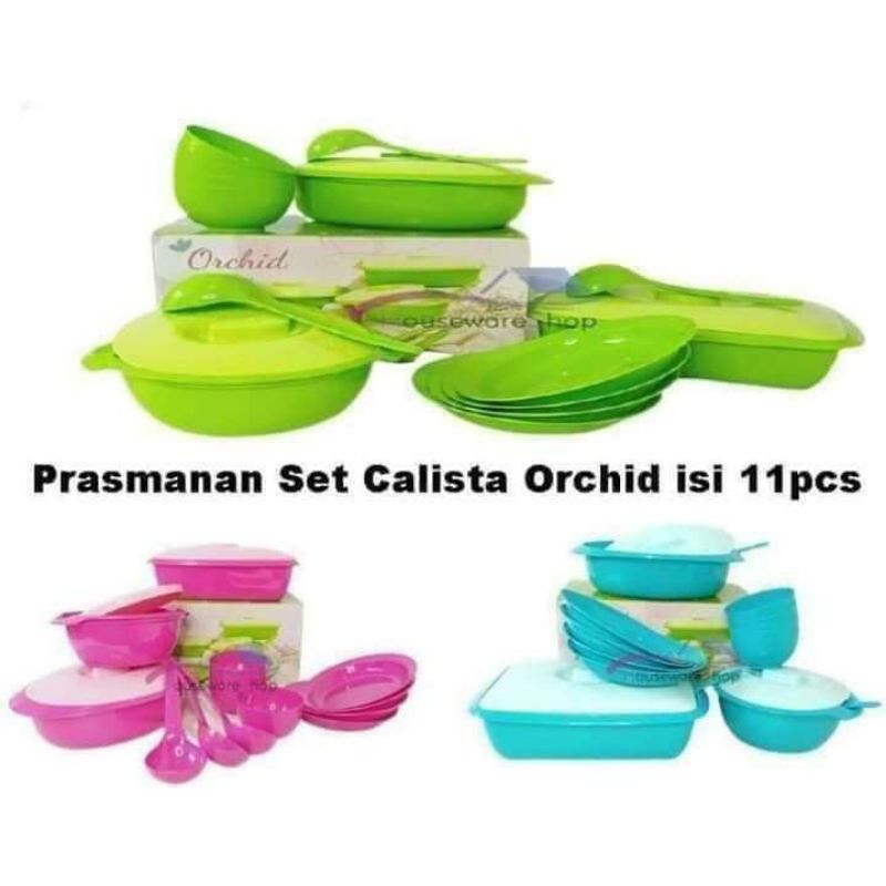 Calista Orchid sat basi tempat prasmanan isi 11 pcs/ prasmanan Calista /prasmanan plastik serbah gun