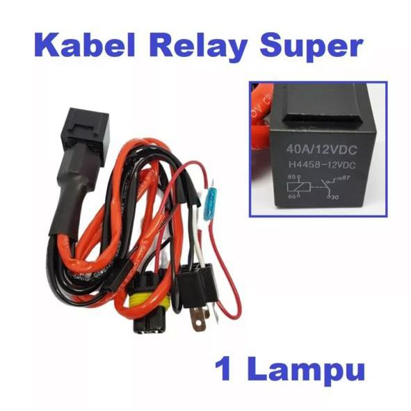 PREMIUM KABEL RELAY HID BILED MOTOR 1 LAMPU DAN 2 LAMPU H4