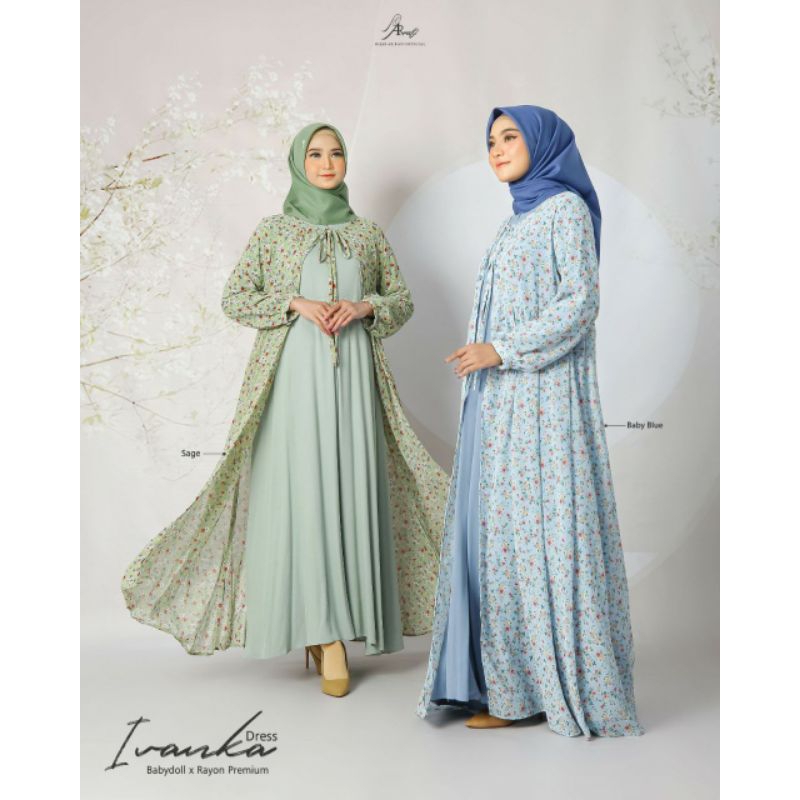 ivanka dress arrafi gamis mewah babydoll mix rayon premium