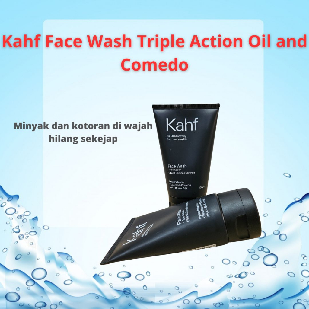 KAHF / KAHF TRIPLE ACTION OIL AND COMEDO / SABUN CUCI MUKA PRIA / KAHF FACE WASH / SABUN CUCI MUKA T
