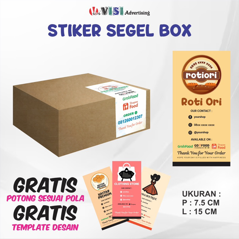 STIKER KARDUS BOX KOTAK MAKANAN/SEGEL KARDUS MAKANAN