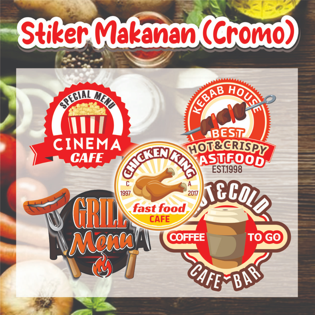 

stiker makanan CUSTOM 100 pcs min order 500