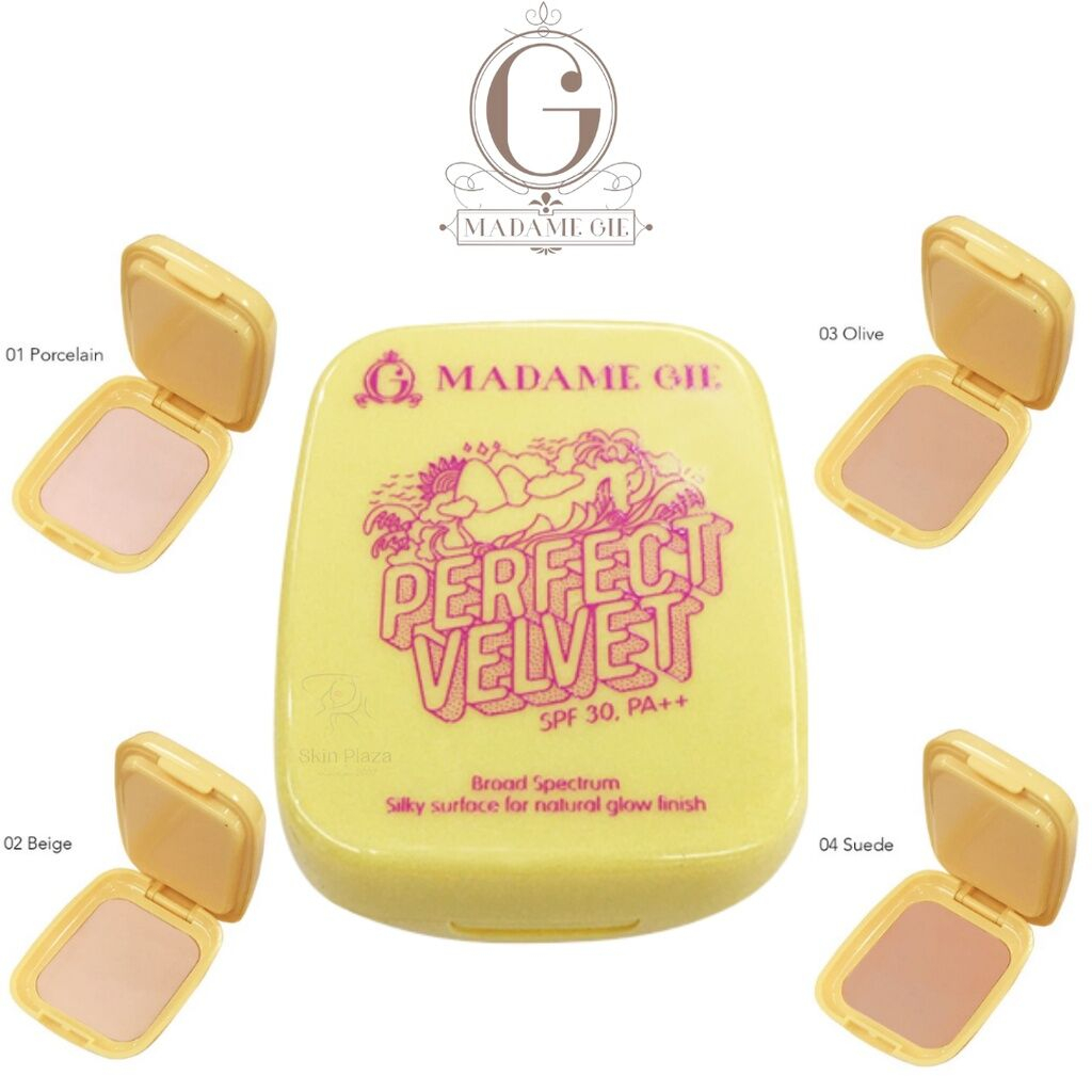 Madame Gie Perfect Velvet SPF 30 PA++/Bedak Padat SPF 30PA++/Bedak Two Way Cake