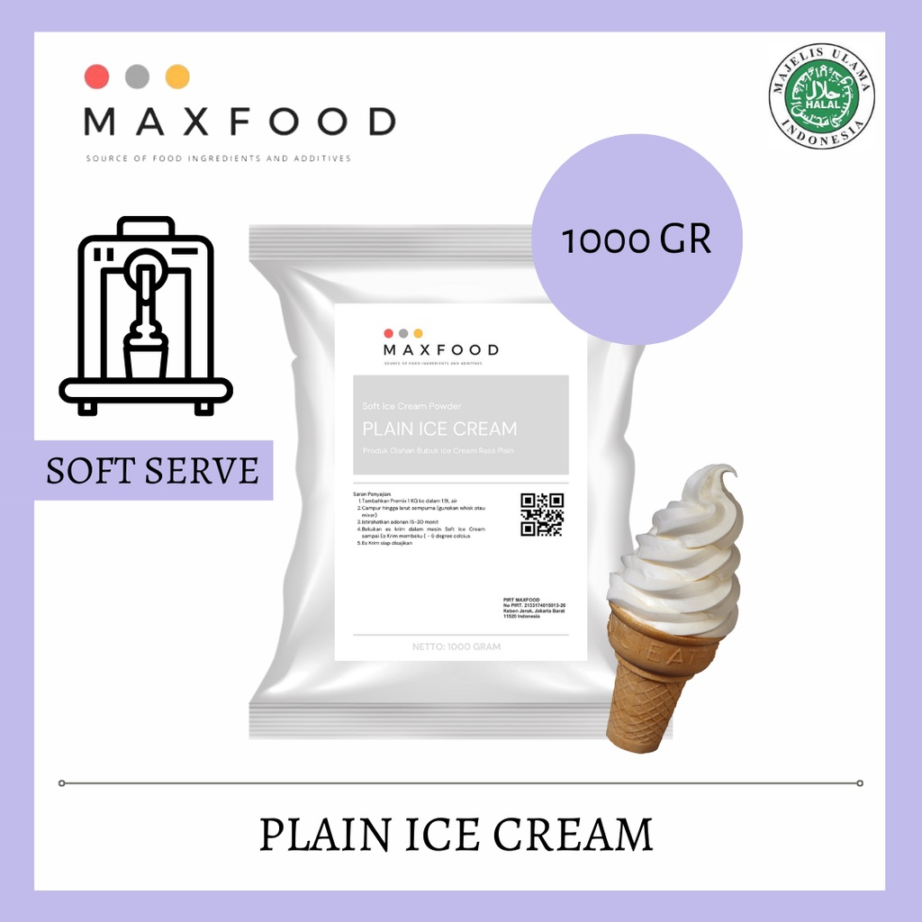 

Soft Plain Ice Cream / Bubuk Es Krim Rasa Original ( 1kg )