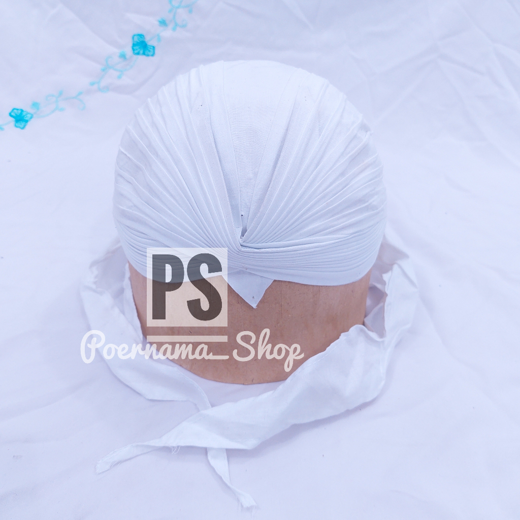 REALPICT BLANGKON JOGJA LIPAT PUTIH POLOS MODEL SLIWIR/KUNCIR // BLANGKON SUNAN / ADAT JAWA