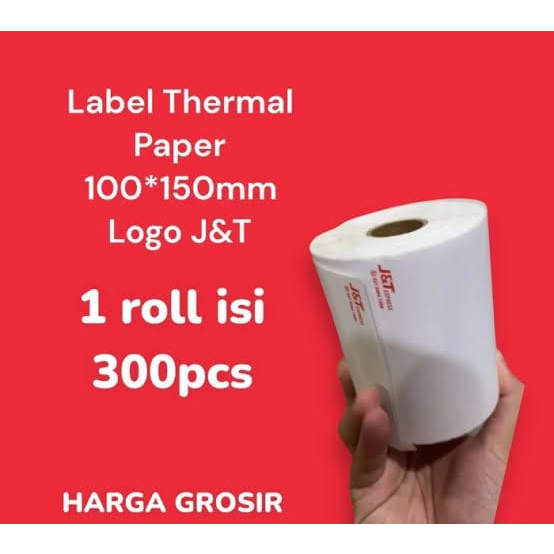 

Stiker Label Thermal Logo J&T 100x150mm 2(dua) Rangkap 1 roll isi 300lembar