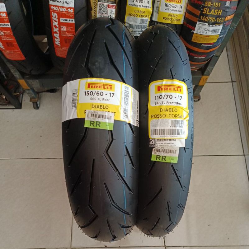 Paket Ban Pirelli Diablo Rosso Sport 150/60-17 & 110/70-17 Diablo Rosso Corsa II