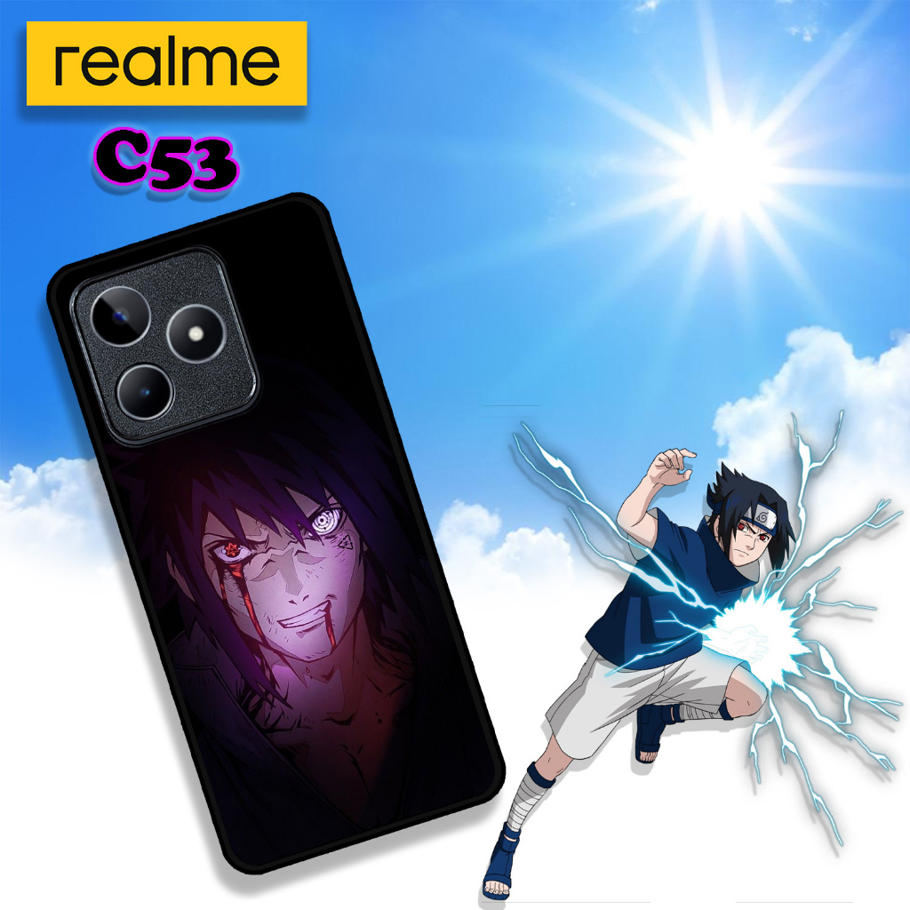 CUSTOM CASE GLOSSY [RM255] SOFTCASE & HARDCASE REALME C53 - C51 ANIME SASUKE UCHIHA NARUTO PREMIUM