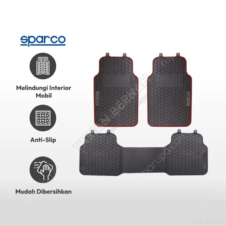 SPARCO SET KARPET MOBIL PVC 3 PCS - CAR MATS PVC 3 PCS SPARCO