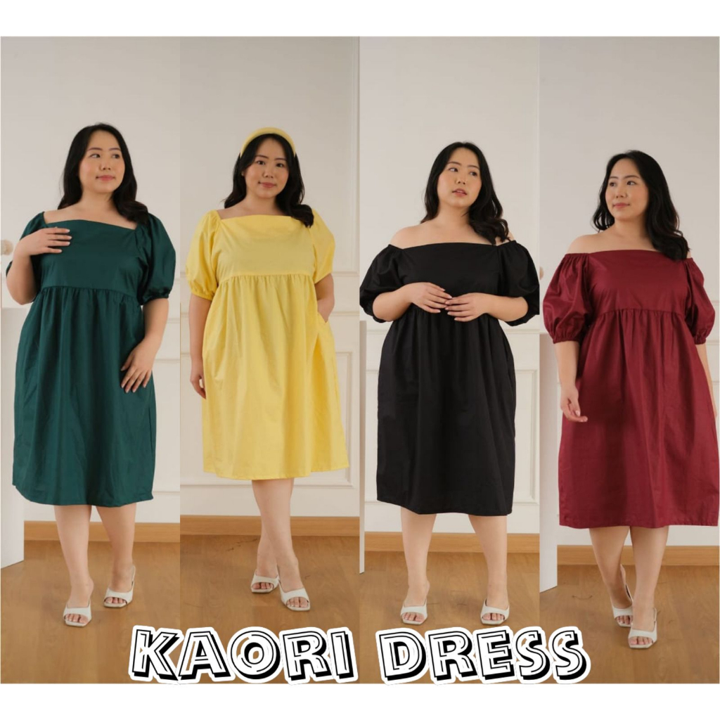 JUMBO KAORI DRESS BIGSIZE MATERIAL KATUN POPLIN HQ FIT TO XXL MIDIDRESS
