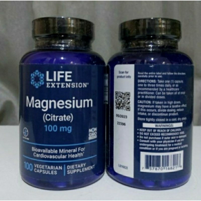 Life extension magnesium citrate 100mg 100 mg 100 caps