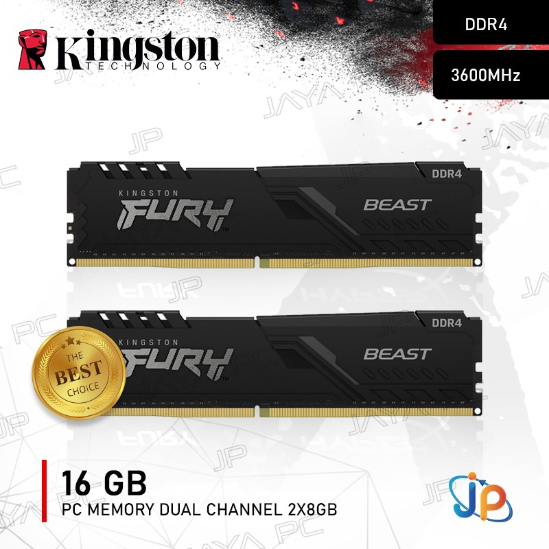Memory Kingston Fury Beast PC28800 3600Mhz DDR4 16GB - 2x8GB Ram