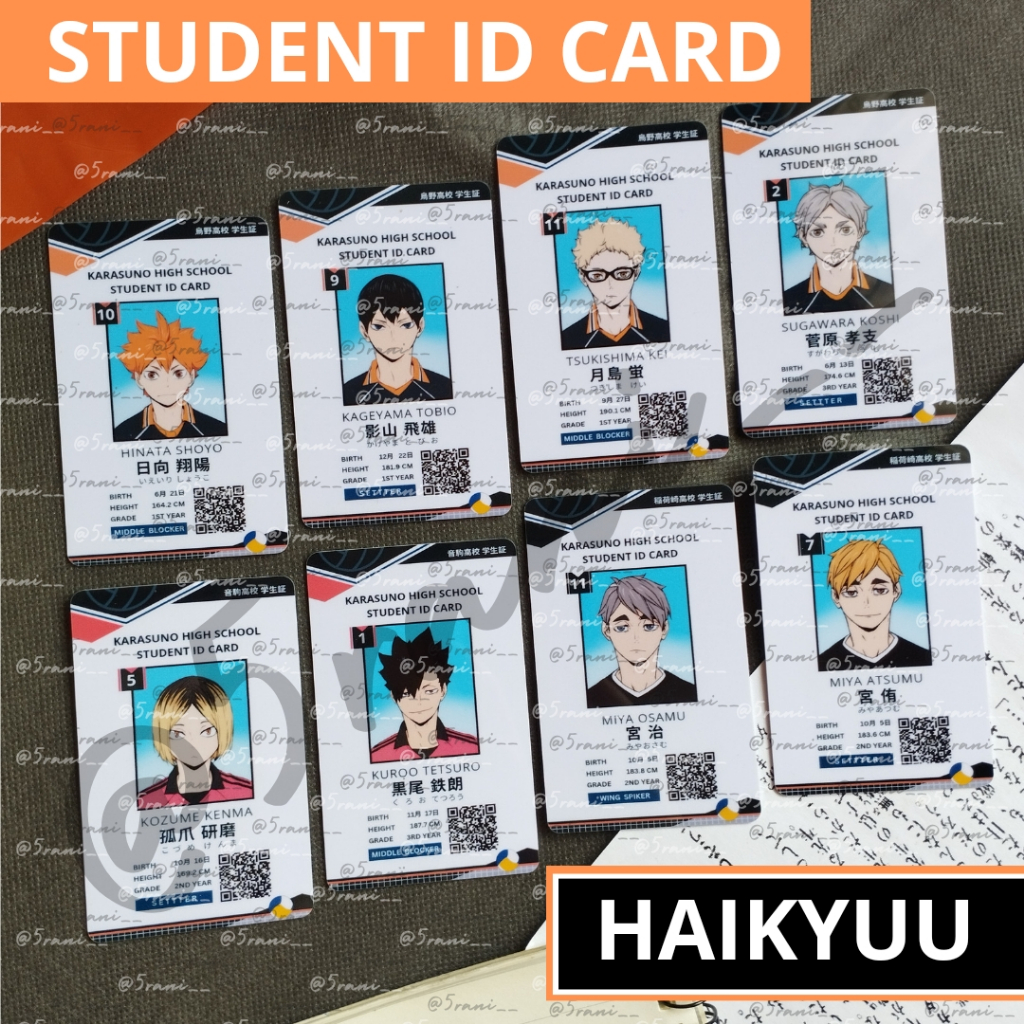 Student ID CARD anime Haikyuu manga manhwa