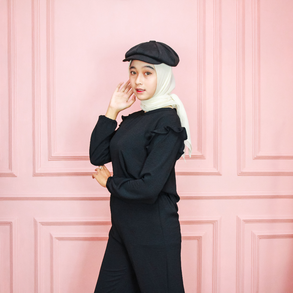 Setelan Wanita Set Nadia Cringkle Premium ( Atasan+Pants )