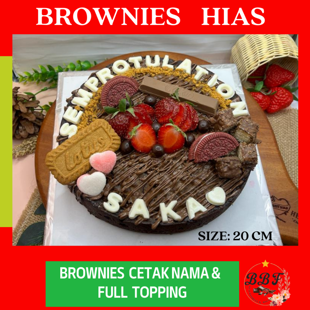 

Ssl09 Brownies Nama / Brownies Ulang Tahun / Brownies Hias / Brownies Sekat / Brownies Fudgy /