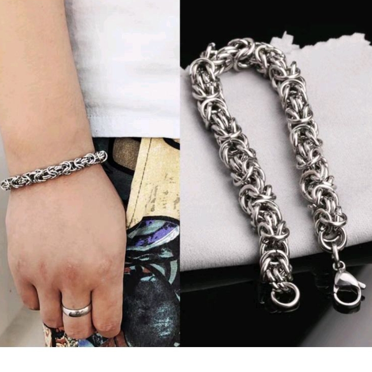 gelang fashion pria titanium gelang rantai model unik anti karat