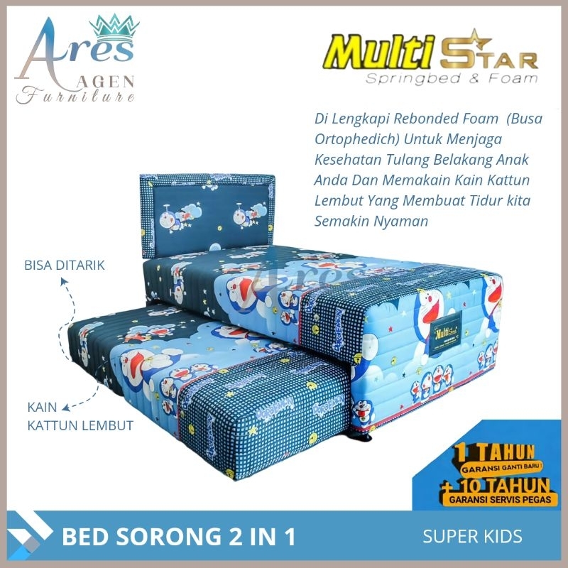 Bed Sorong 2in1 Karakter / Kasur Anak Doraemon Termurah Cirebon