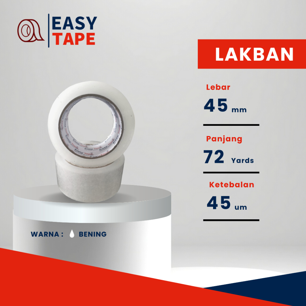 

Lakban Bening 45 mm 72 Yard FULL Easy Tape