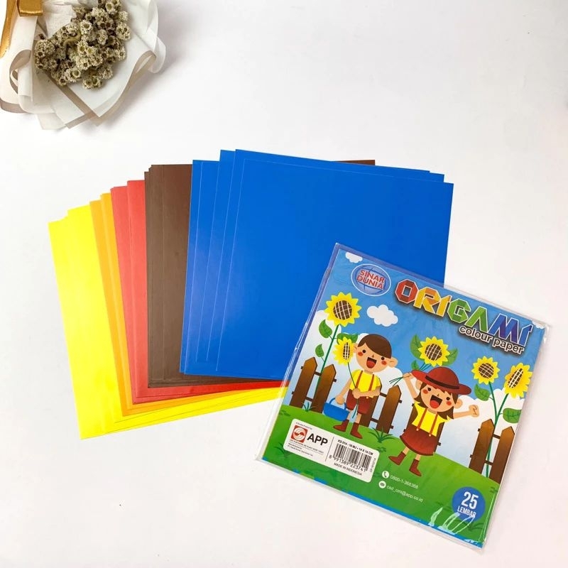 1 Pack 25 lembar Kertas Lipat Warna ORIGAMI SIDU
