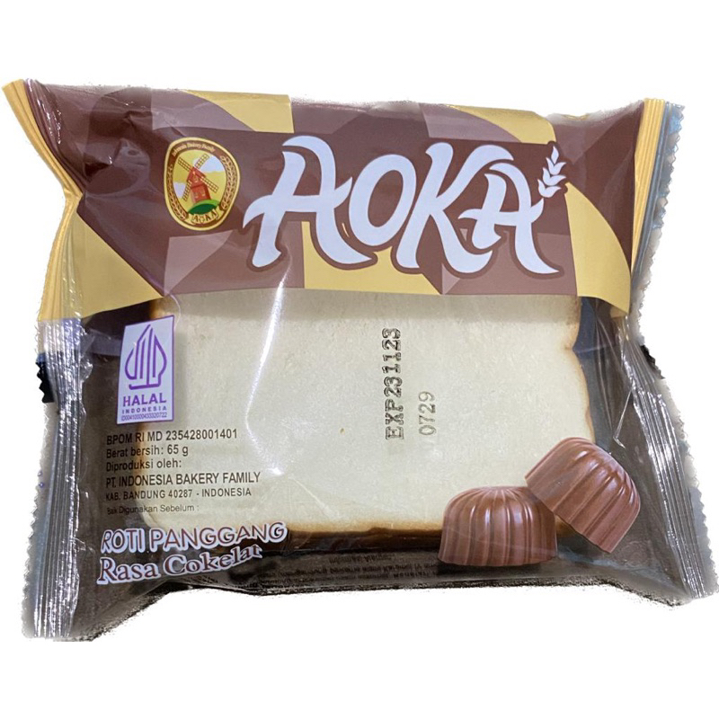 

Roti Aoka cokelat panggang