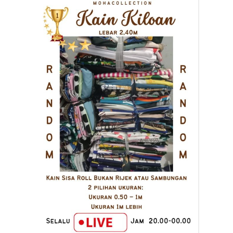 KAIN KILOAN LEBAR 2,40M SISA ROLL BUKAN RIJEK