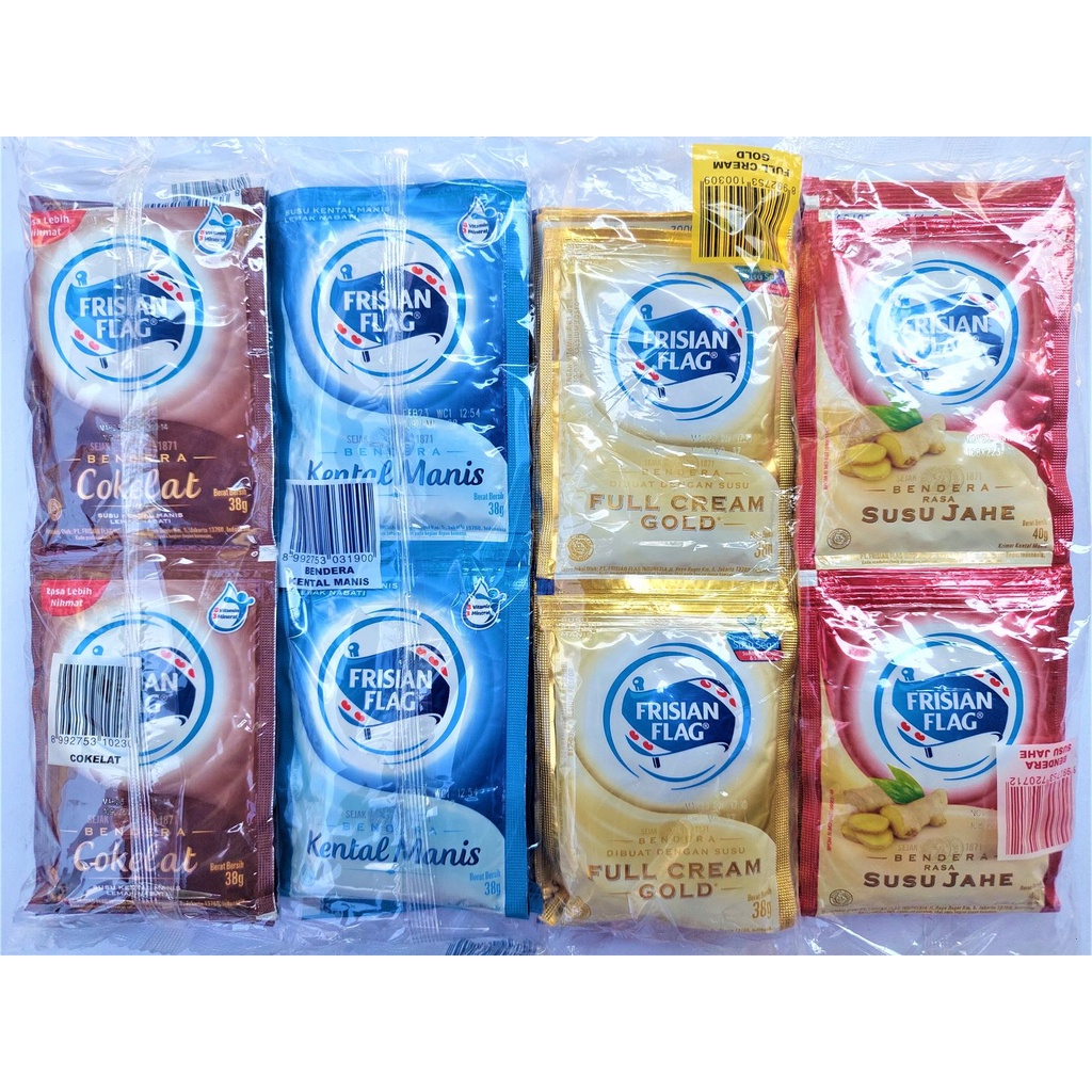 

Susu FRISIAN FLAG Sachet Putih & Coklat Susu Bendera Kental Manis (Per Sachet) 40 GRAM X 6PCS (LIVE)