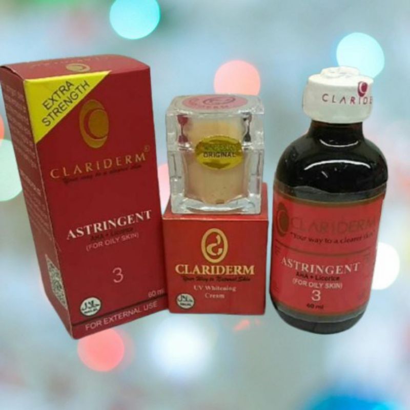 paket cream clariderm super dan toner clariderm lokal