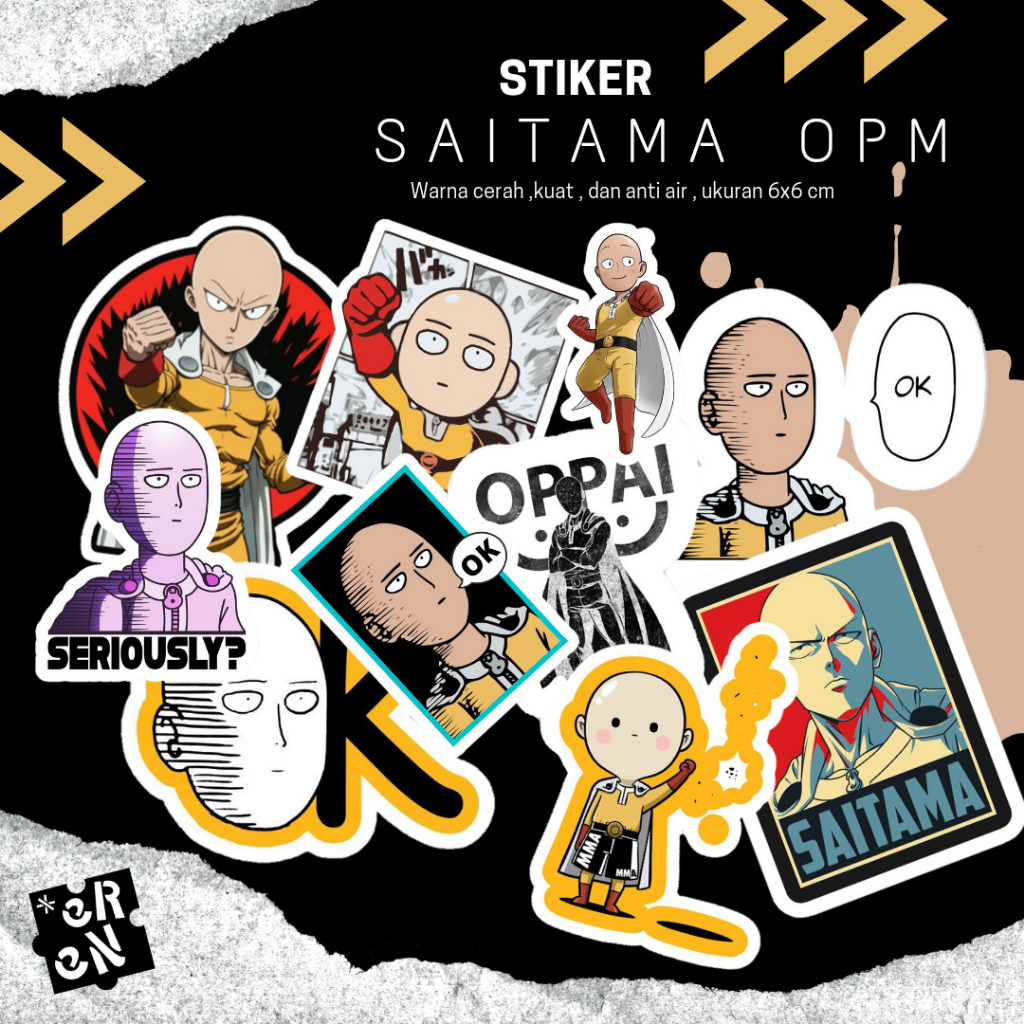 

STIKER ANIMASI KARTUN SAITAMA OPM ANTI AIR ISI 100 PCS TERBARU