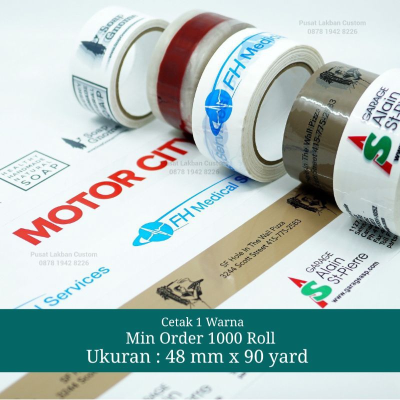 

[ Pre-Order ] Lakban Custom Cetak 1 Warna - Ukuran 48 mm x 90 Yard