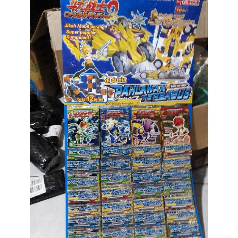 1lembar kartu puzle dragon warior isi 36pcs
