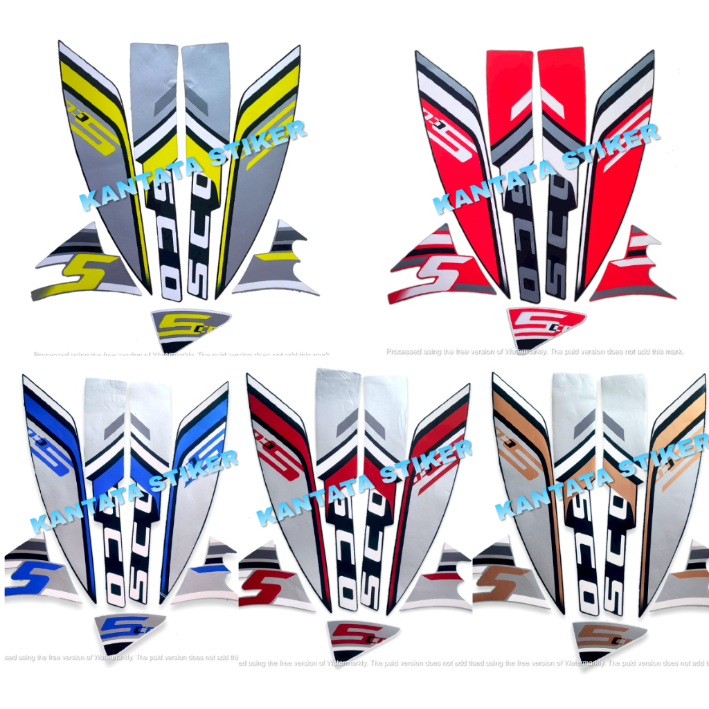 STIKER STRIPING LIS BODY MOTOR HONDA SCOOPY SPORTY 2022 STANDAR FULL SET