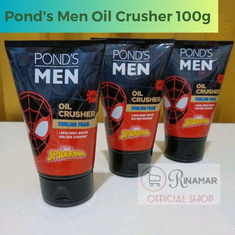 Pons Men Oil Crusher Facial Foam Sabun Cuci Muka Pria 100G Spiderman Edition