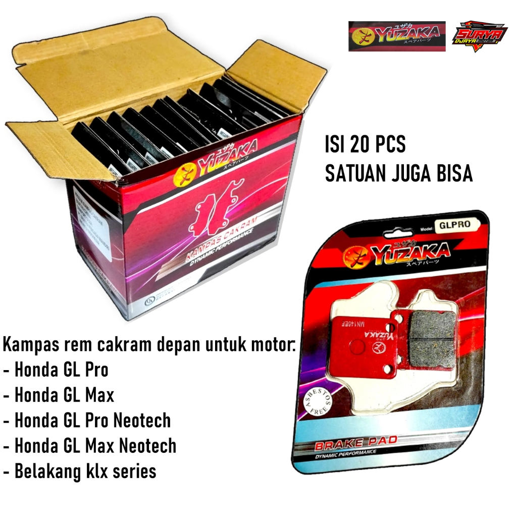 Kampas Rem Depan Cakram Disped Disk Kanvas Rem GL100 GL Max GL Pro GL Neotech GL Series Klx klx 150