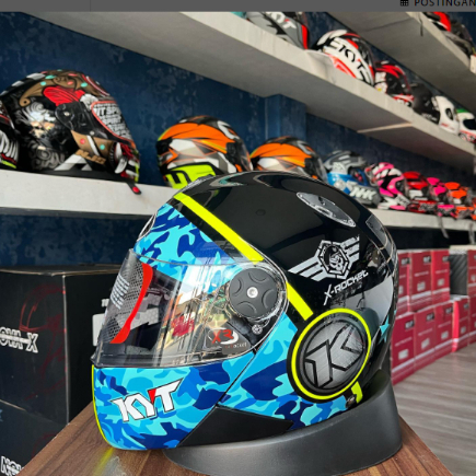 HELM KYT X ROCKET #3 BLACK BLUE FULL FACE