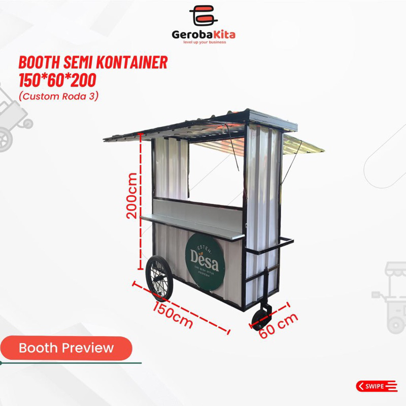 Booth Semi Container Roda 3 Hollow