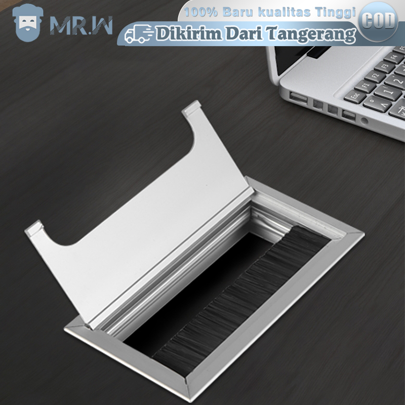 3 Lubang Grommet Box Flip Cover Top Tanam Rata Meja Tempat Dudukan Stop Kontak Aluminium Wire Box St