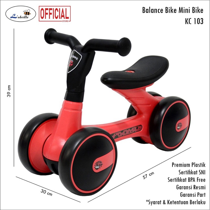 Balance Bike Labeille mini bike push bike - sepeda dorong anak 1 tahun second preloved