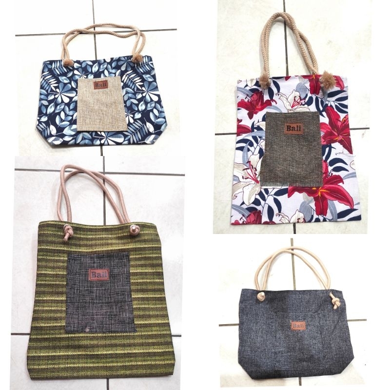 Promo New Product Tas Tote Bag Bali Unik Bahan Goni Dan Jeans