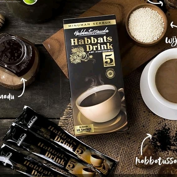 

Kopi Herbal Habbatussuda Suplemen Kopi Bubuk Habbats Drink isi 10 Sachet 5 in 1 Serbuk