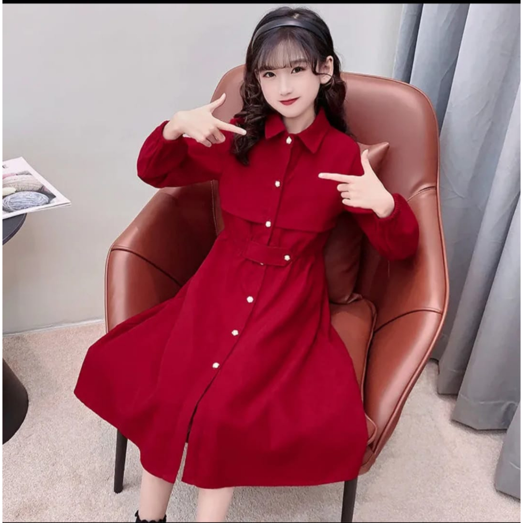 DRESS ANAK KOREA TARISSA/TERBARU/KOREA/BANGKOK/UMUR 7-12 TAHUN